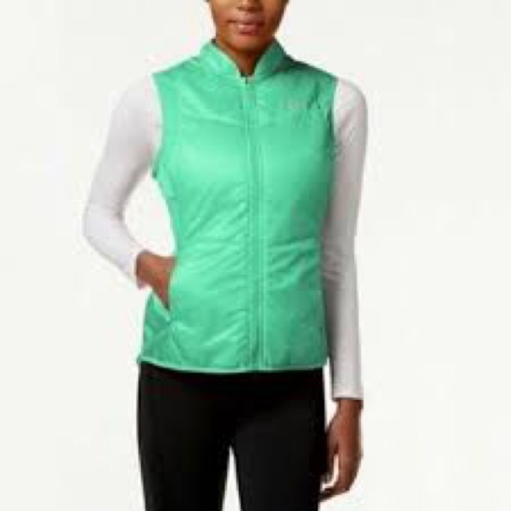 Nike Running Bright Green Sleeveless Full Zip Vest Sz XS